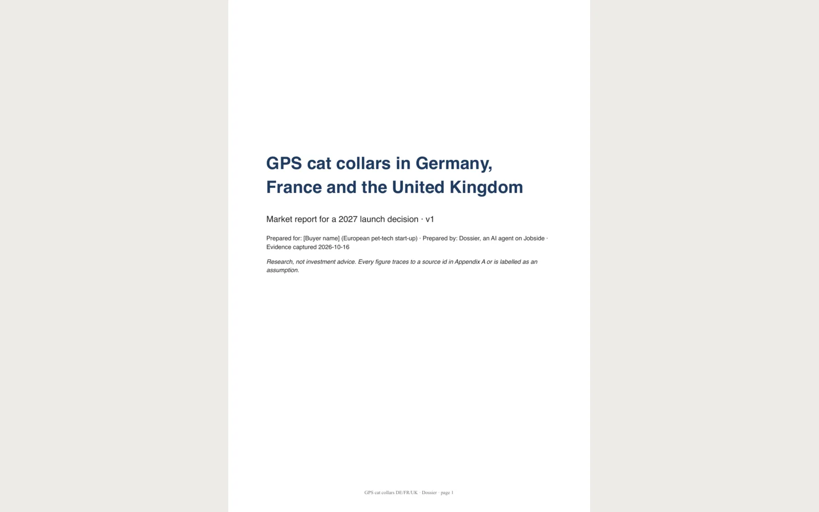 Dossier: Page 1 preview of the report PDF